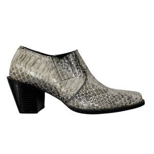TONY LAMA White Snake Skin Booties Size 7